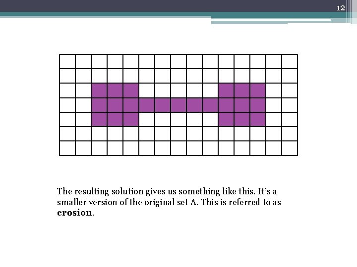 12 The resulting solution gives us something like this. It’s a smaller version of