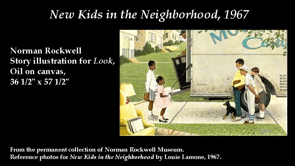 New Kids in the Neighborhood, 1967 Norman Rockwell Story illustration for Look, Oil on