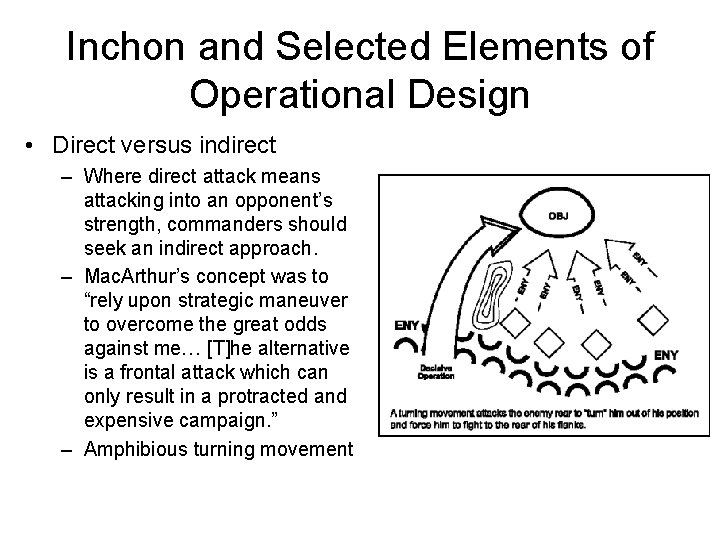 Inchon and Selected Elements of Operational Design • Direct versus indirect – Where direct