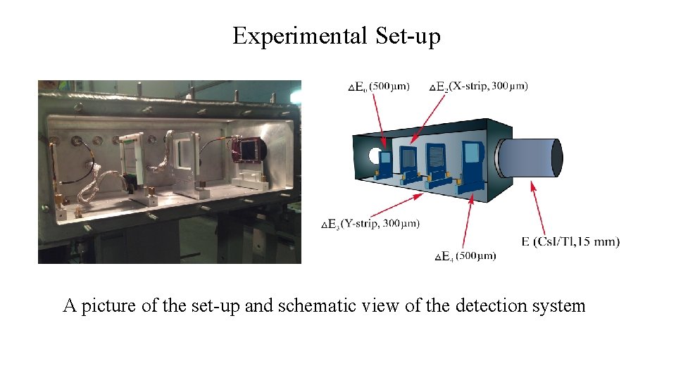 Experimental Set-up A picture of the set-up and schematic view of the detection system