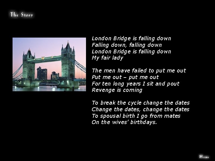 London Bridge is falling down Falling down, falling down London Bridge is falling down
