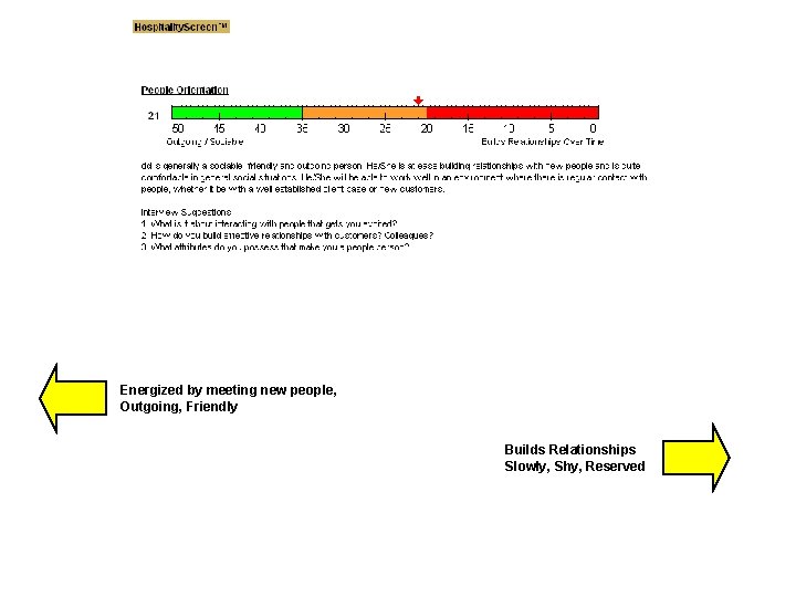 Energized by meeting new people, Outgoing, Friendly Builds Relationships Slowly, Shy, Reserved 