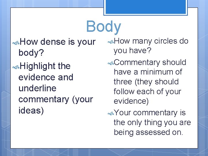 Body How dense is your body? Highlight the evidence and underline commentary (your ideas)