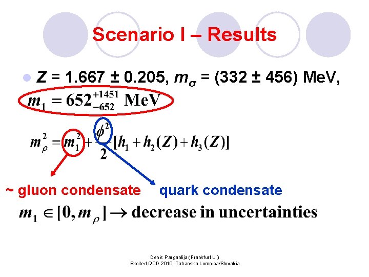 Scenario I – Results l. Z = 1. 667 ± 0. 205, mσ =