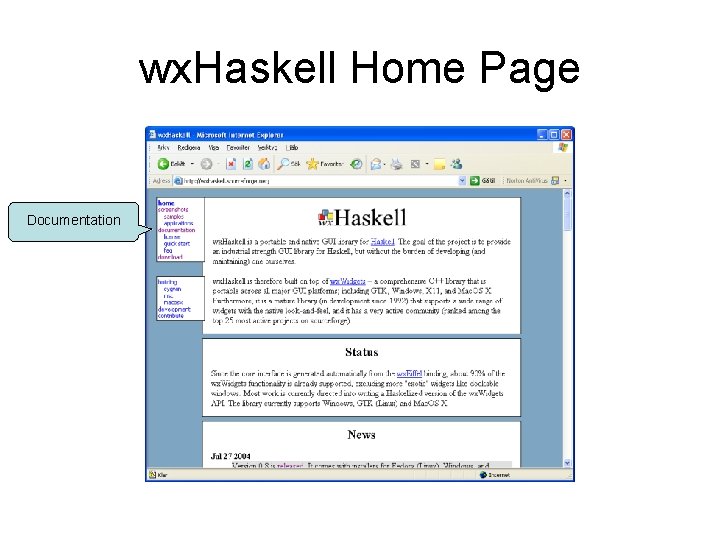 wx. Haskell Home Page Documentation 