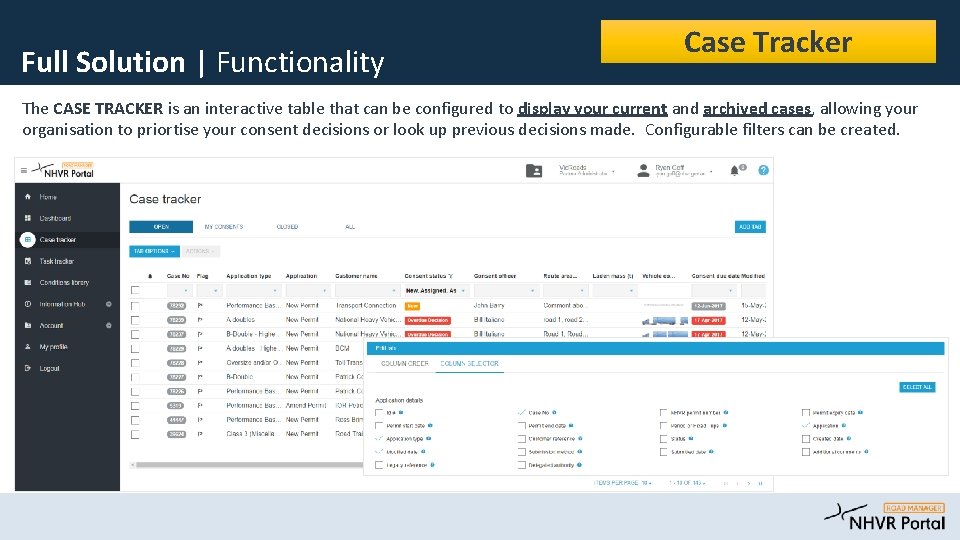 Full Solution | Functionality Case Tracker The CASE TRACKER is an interactive table that