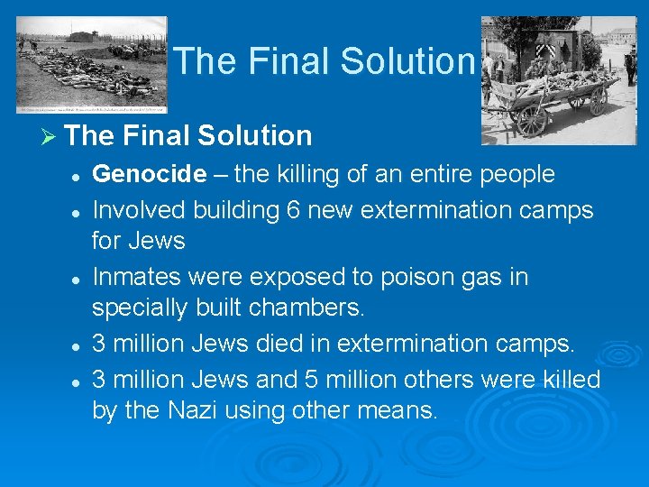 The Final Solution Ø The l l l Final Solution Genocide – the killing The Final Solution Ø The l l l Final Solution Genocide – the killing