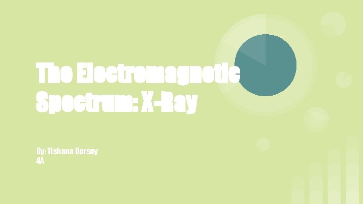 The Electromagnetic Spectrum: X-Ray By: Tishana Dorsey 4 A 