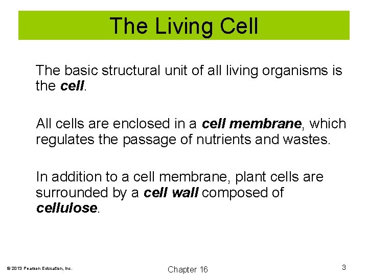 The Living Cell The basic structural unit of all living organisms is the cell.