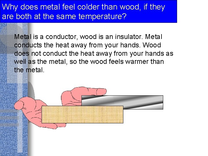 Why does metal feel colder than wood, if they are both at the same