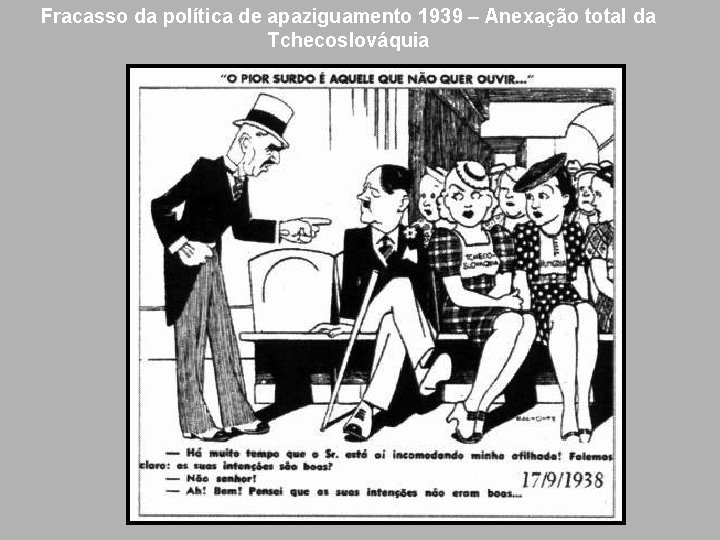 Fracasso da política de apaziguamento 1939 – Anexação total da Tchecoslováquia 