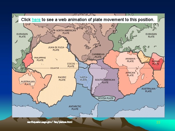 Click here to see a web animation of plate movement to this position. earthquake.