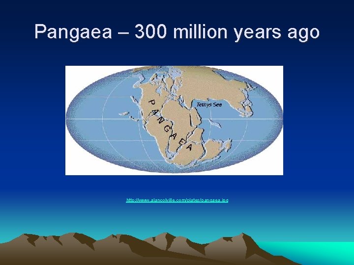 Pangaea – 300 million years ago http: //www. alancolville. com/plates/pangaea. jpg 