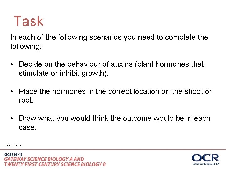 Task In each of the following scenarios you need to complete the following: •
