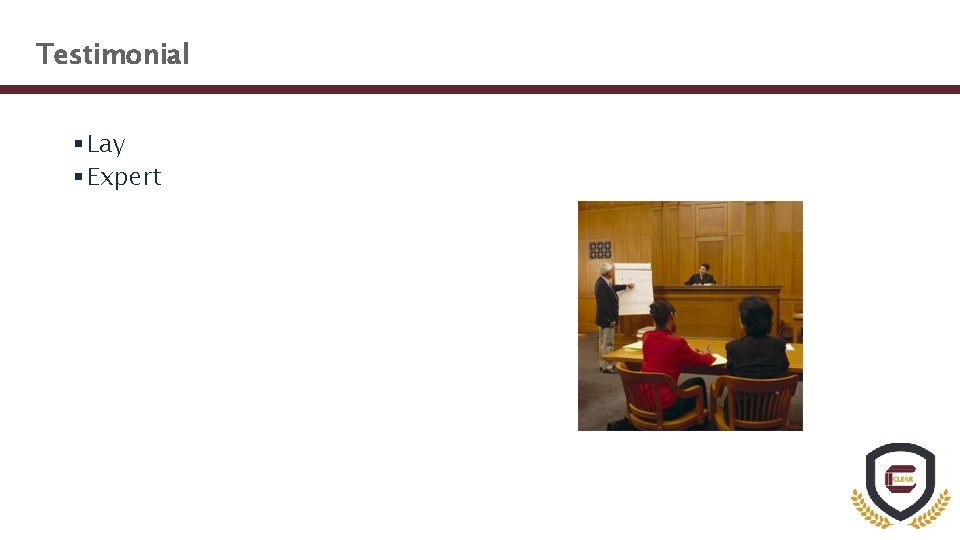 Lay Evidence Principles of Evidence National Certified Investigator Inspector Training