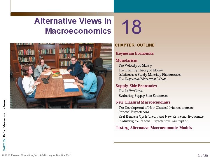 Alternative Views in Macroeconomics 18 CHAPTER OUTLINE Keynesian Economics Monetarism The Velocity of Money