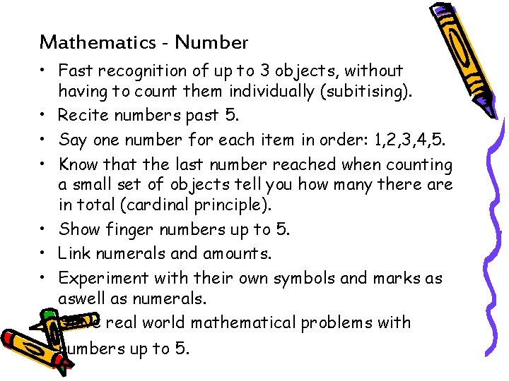 Mathematics - Number • Fast recognition of up to 3 objects, without having to