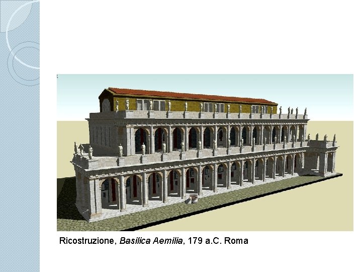 Ricostruzione, Basilica Aemilia, 179 a. C. Roma 