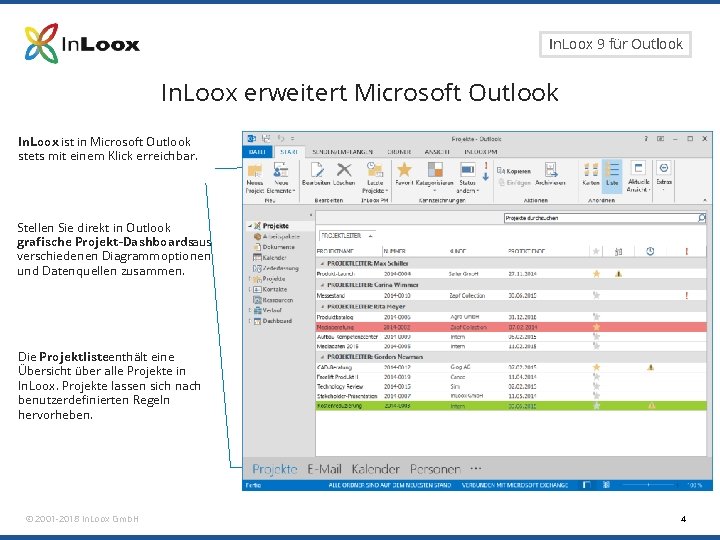 Seite 4 In. Loox 9 für Outlook In. Loox erweitert Microsoft Outlook In. Loox