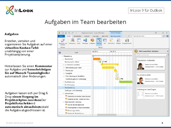 Seite 8 In. Loox 9 für Outlook Aufgaben im Team bearbeiten Aufgaben Erstellen, verteilen
