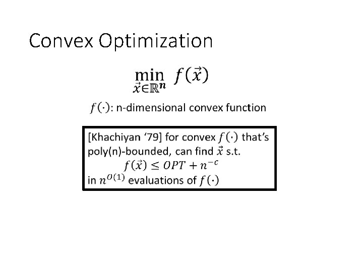 Convex Optimization 