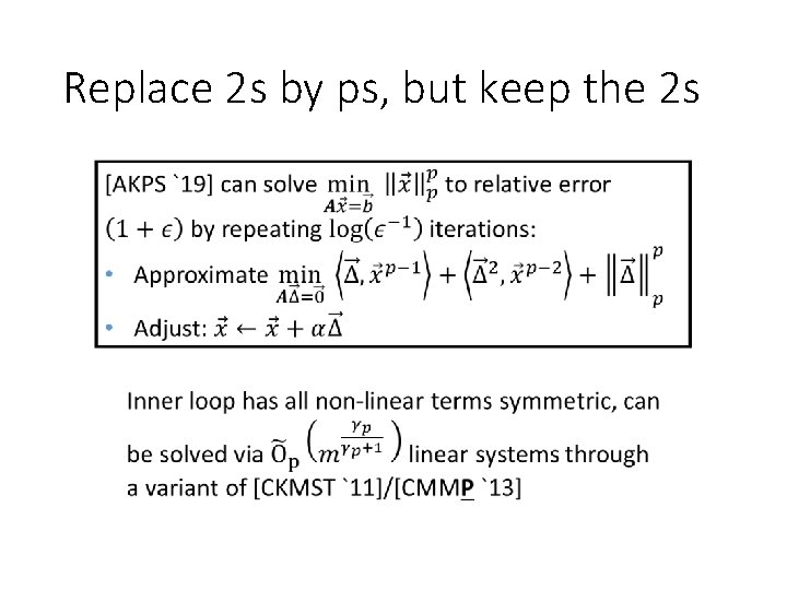 Replace 2 s by ps, but keep the 2 s 