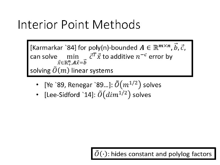 Interior Point Methods 