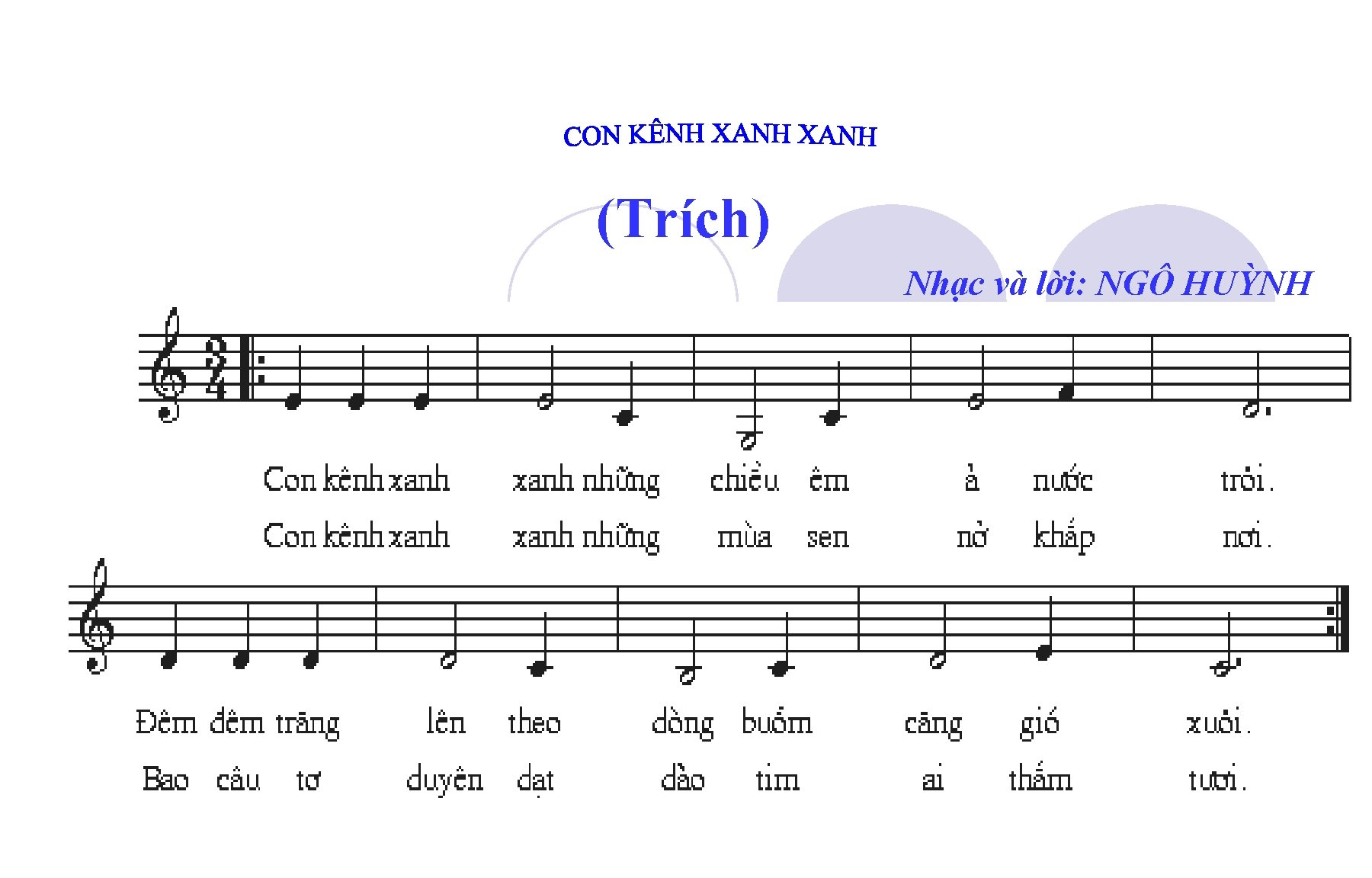 (Trích) Nhạc và lời: NGÔ HUỲNH 