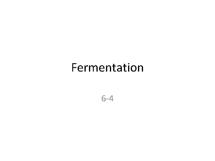 Fermentation 6 -4 