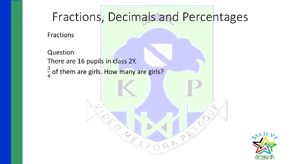 Fractions, Decimals and Percentages 