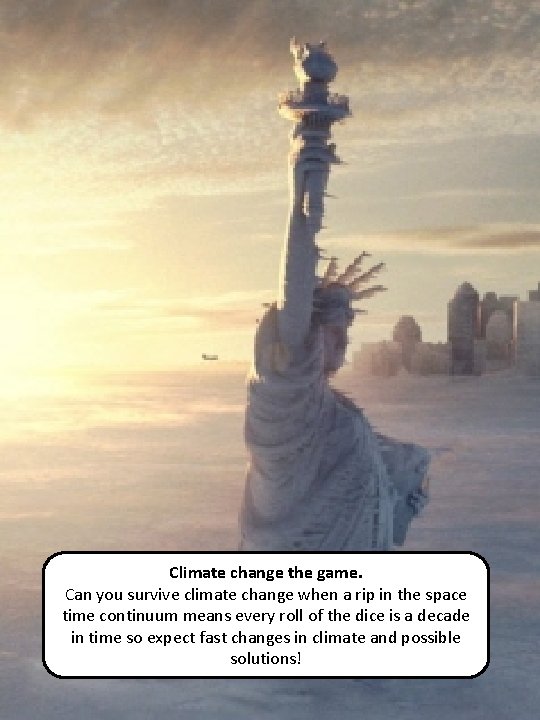 Climate change the game. Can you survive climate change when a rip in the