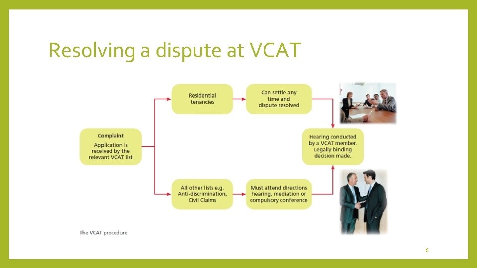 Resolving a dispute at VCAT 6 