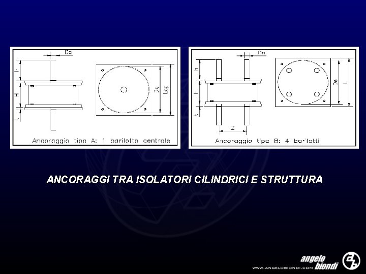 ANCORAGGI TRA ISOLATORI CILINDRICI E STRUTTURA 