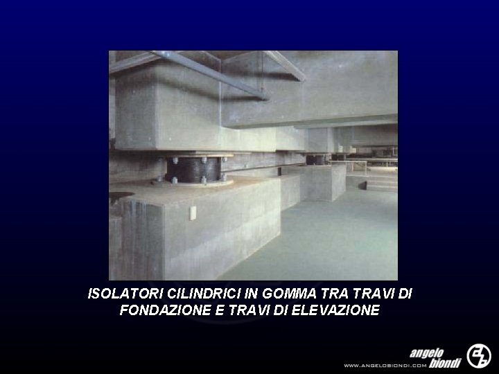 ISOLATORI CILINDRICI IN GOMMA TRAVI DI FONDAZIONE E TRAVI DI ELEVAZIONE 