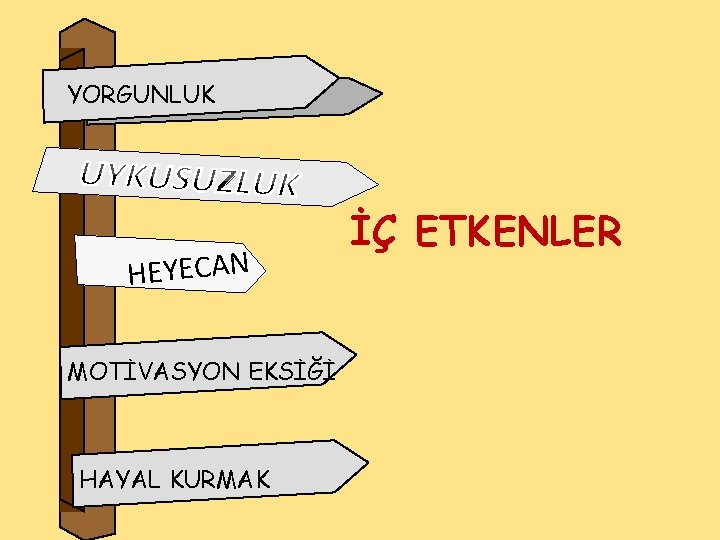 YORGUNLUK HEYECAN MOTİVASYON EKSİĞİ HAYAL KURMAK İÇ ETKENLER 