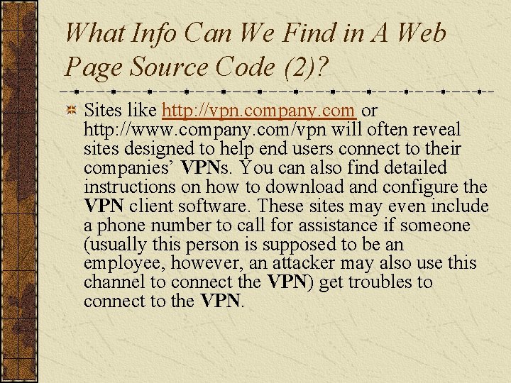 What Info Can We Find in A Web Page Source Code (2)? Sites like