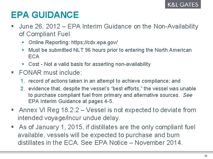 EPA GUIDANCE § June 26, 2012 – EPA Interim Guidance on the Non-Availability of