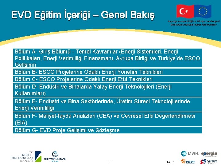 EVD Eğitim İçeriği – Genel Bakış Bu proje Avrupa Birliği ve Türkiye Cumhuriyeti tarafından