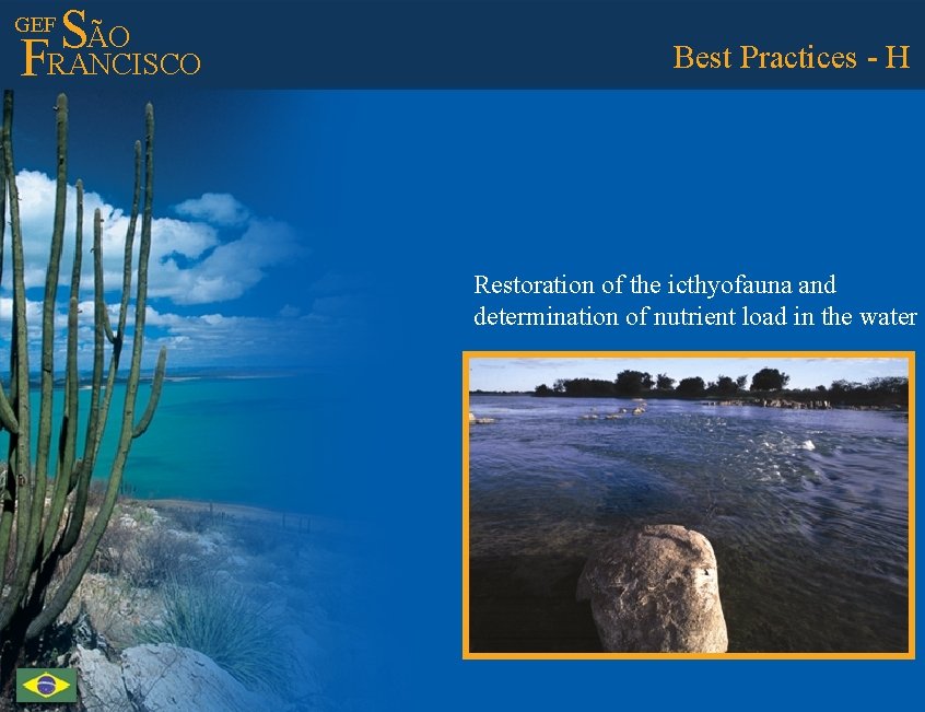 ÃO S FRANCISCO GEF Best Practices - H Restoration of the icthyofauna and determination