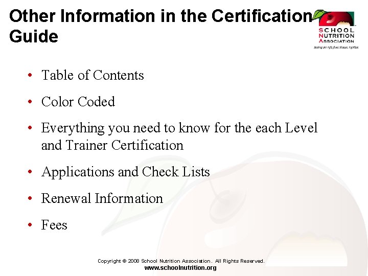 Other Information in the Certification Guide • Table of Contents • Color Coded •