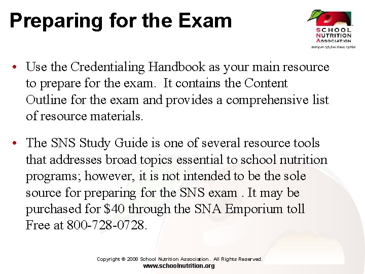 Preparing for the Exam • Use the Credentialing Handbook as your main resource to