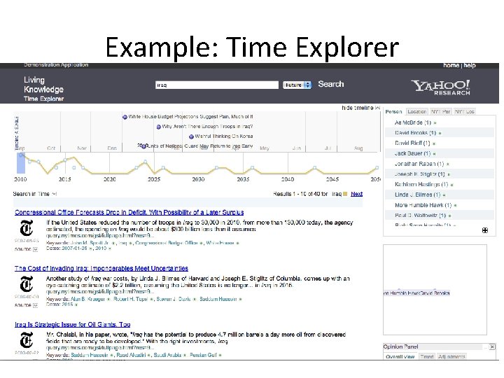 Example: Time Explorer Example: Time Explorer