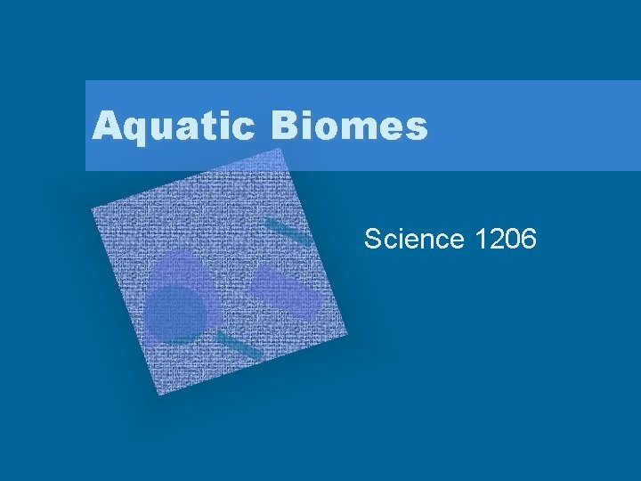 Aquatic Biomes Science 1206 