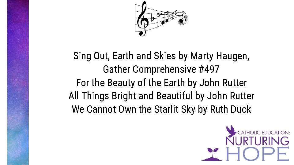 Sing Out, Earth and Skies by Marty Haugen, Gather Comprehensive #497 For the Beauty