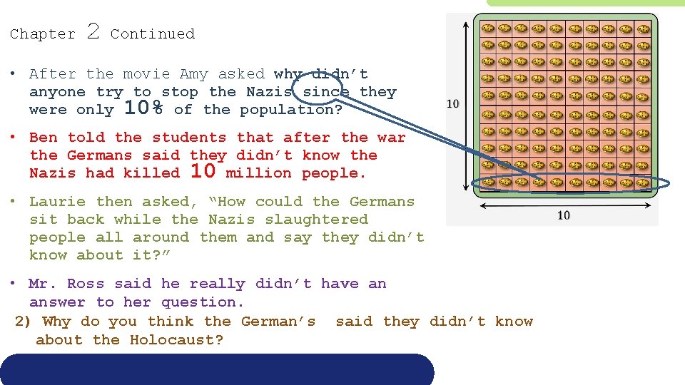 Chapter 2 Continued • After the movie Amy asked why didn’t anyone try to