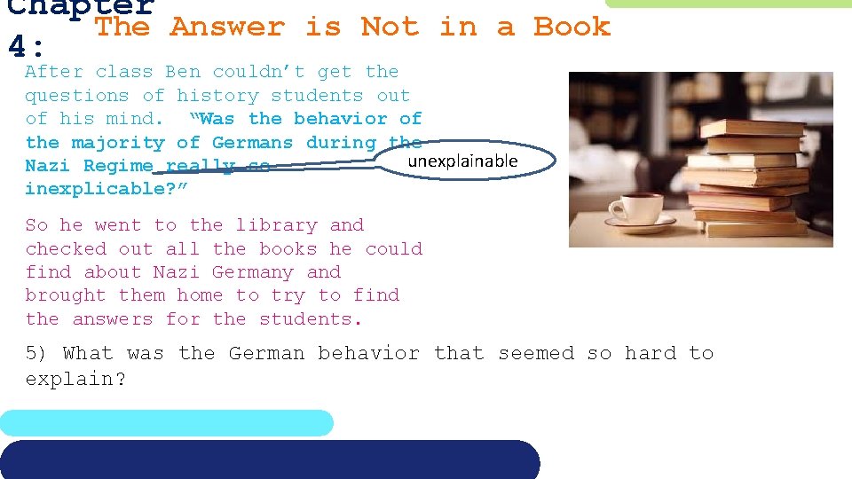 Chapter The Answer is Not in a Book 4: After class Ben couldn’t get