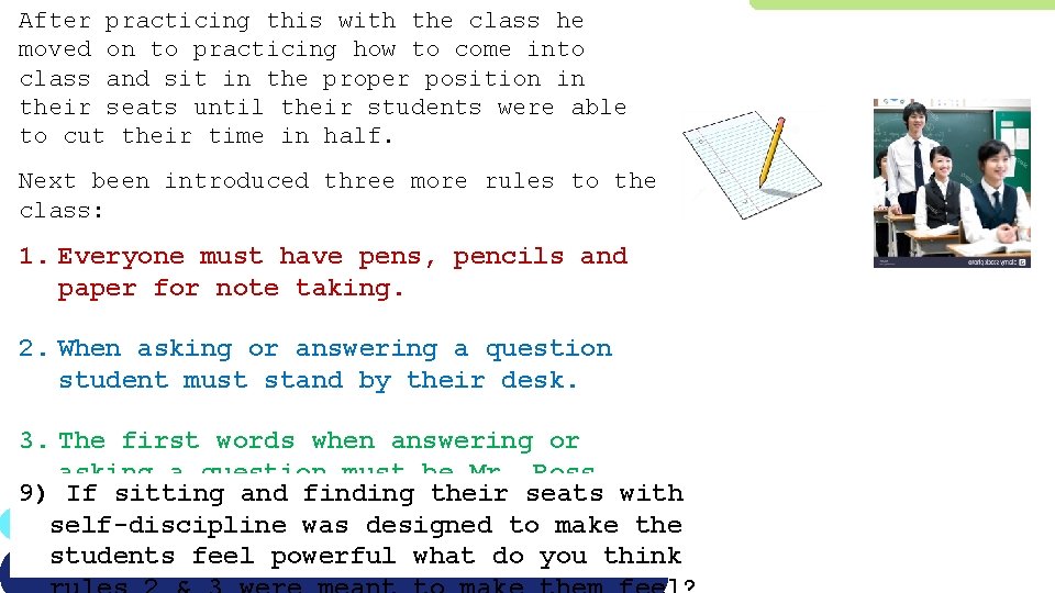 After practicing this with the class he moved on to practicing how to come