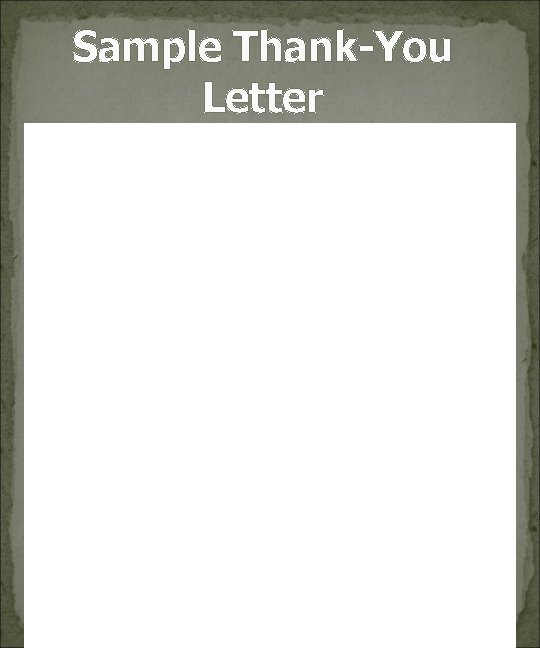 Sample Thank-You Letter 