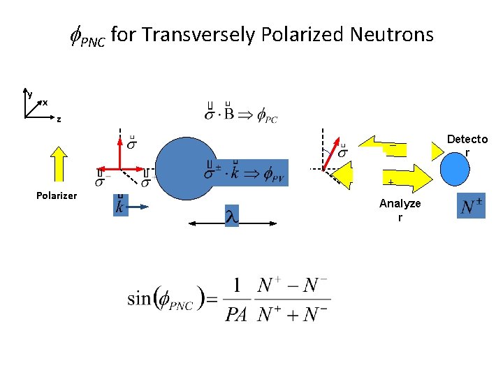 f. PNC for Transversely Polarized Neutrons y x z _ Polarizer + Analyze r