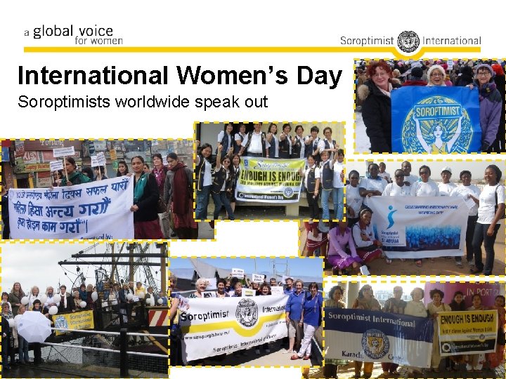 International Women’s Day Soroptimists worldwide speak out 